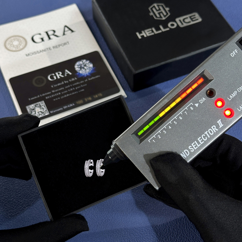 Moissanite Triple Row Hoop Earrings In S925 Silver Moissanite Triple Row Hoop Earrings In S925 Silver