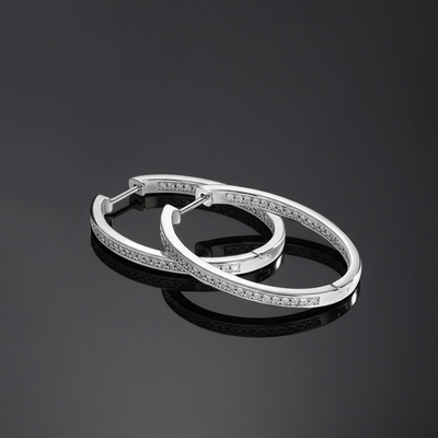 S925 & Moissanite Large Hoop Earrings