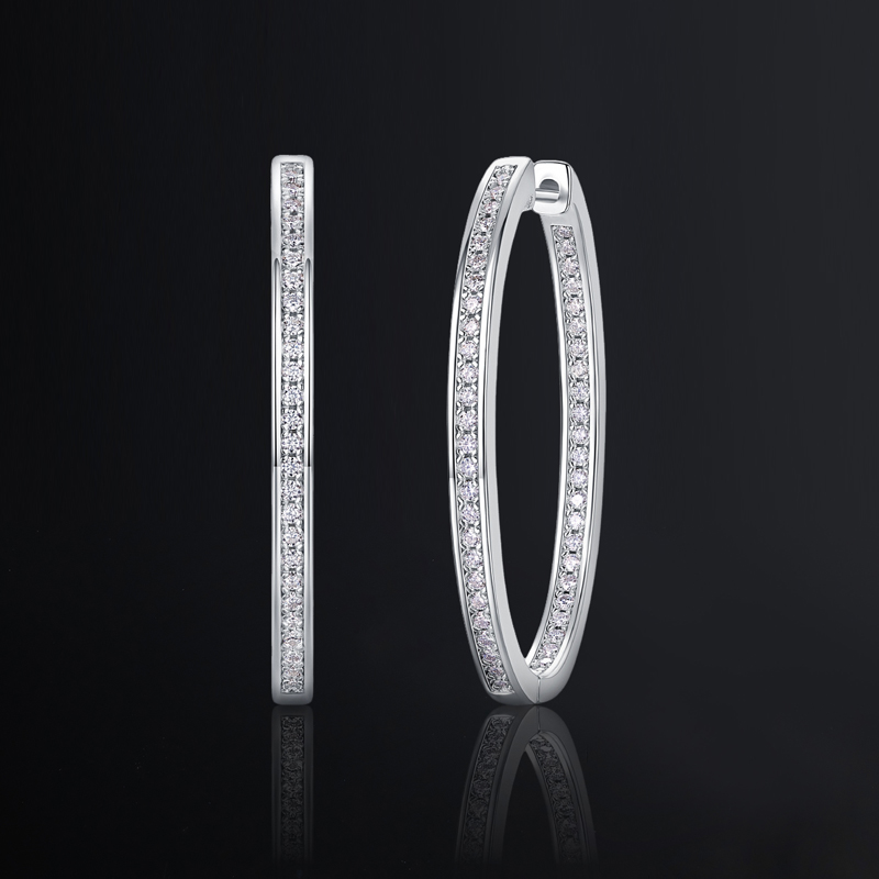 S925 & Moissanite Large Hoop Earrings S925 & Moissanite Large Hoop Earrings