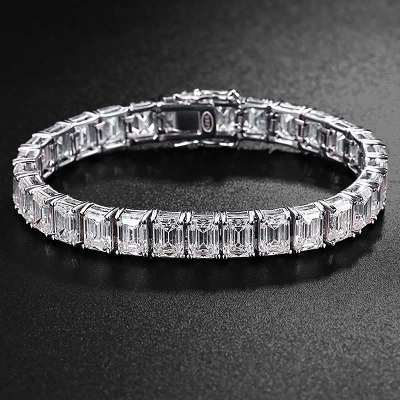 S925 & Moissanite 8" Baguette Cut Tennis Bracelet