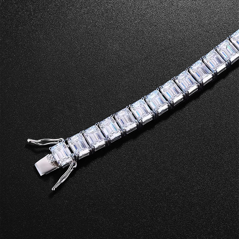 S925 & Moissanite 8" Baguette Cut Tennis Bracelet