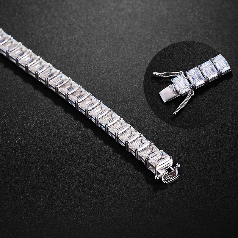 S925 & Moissanite 8" Baguette Cut Tennis Bracelet