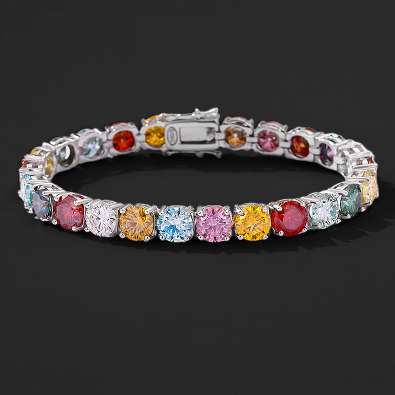 3mm/4mm/5mm S925 & Moissanite Colorful Tennis Bracelet