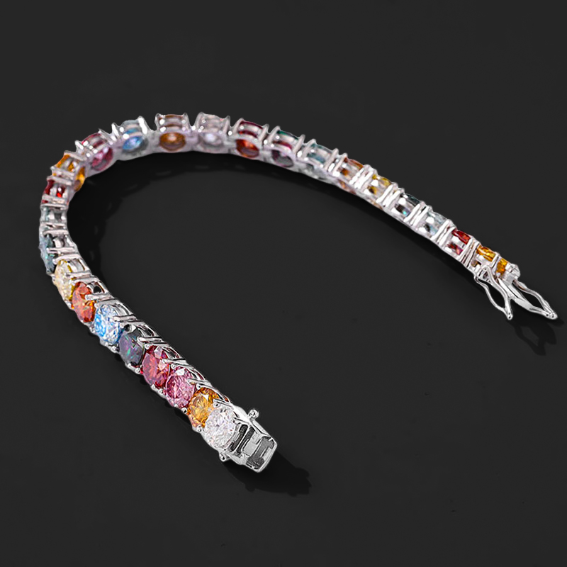 3mm/4mm/5mm S925 & Moissanite Colorful Tennis Bracelet