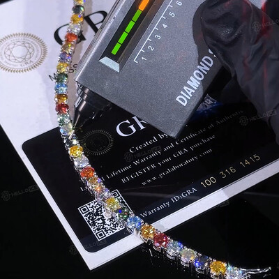 3mm/4mm/5mm S925 & Moissanite Colorful Tennis Bracelet