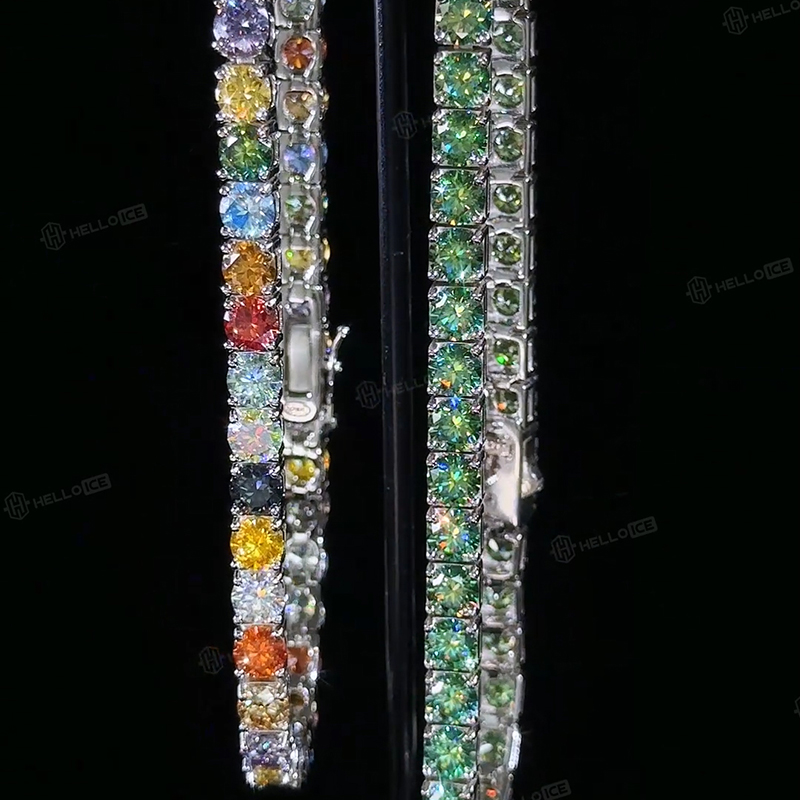 3mm/4mm/5mm S925 & Moissanite Colorful Tennis Bracelet