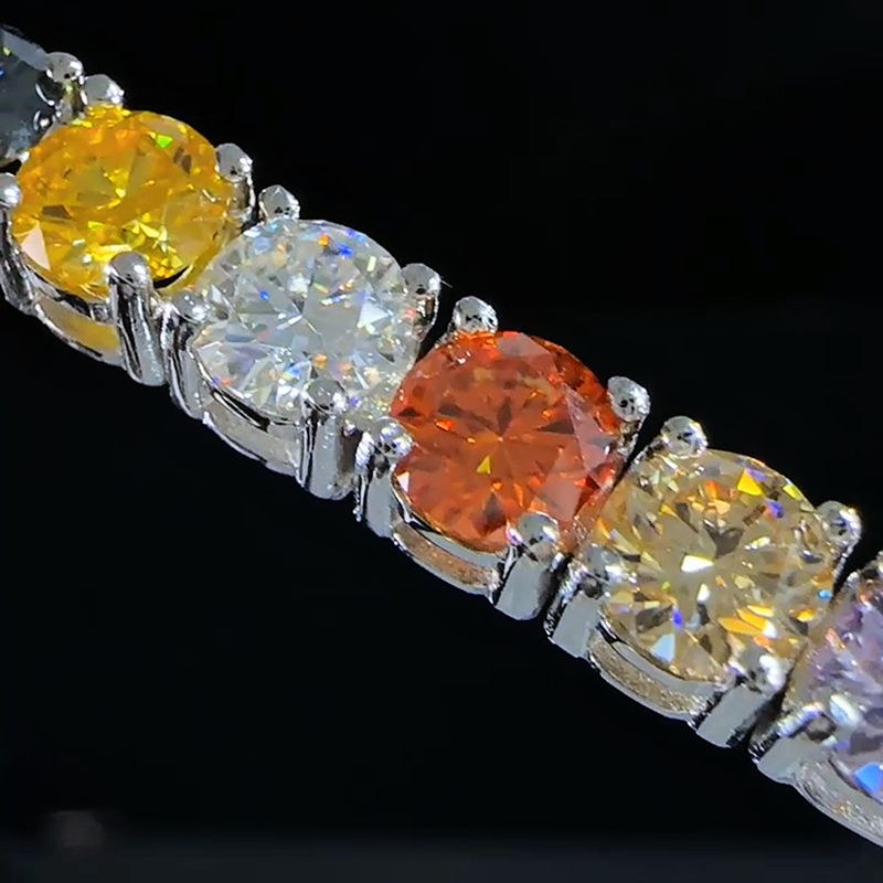 3mm/4mm/5mm S925 & Moissanite Colorful Tennis Bracelet