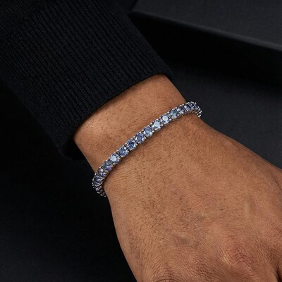 3mm/4mm/5mm S925 & Moissanite Colorful Blue Tennis Bracelet