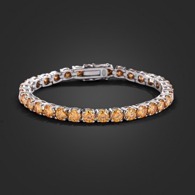 3mm/4mm/5mm S925 & Moissanite Orange Tennis Bracelet