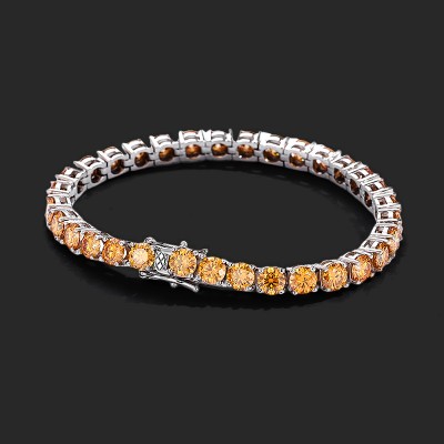 3mm/4mm/5mm S925 & Moissanite Orange Tennis Bracelet