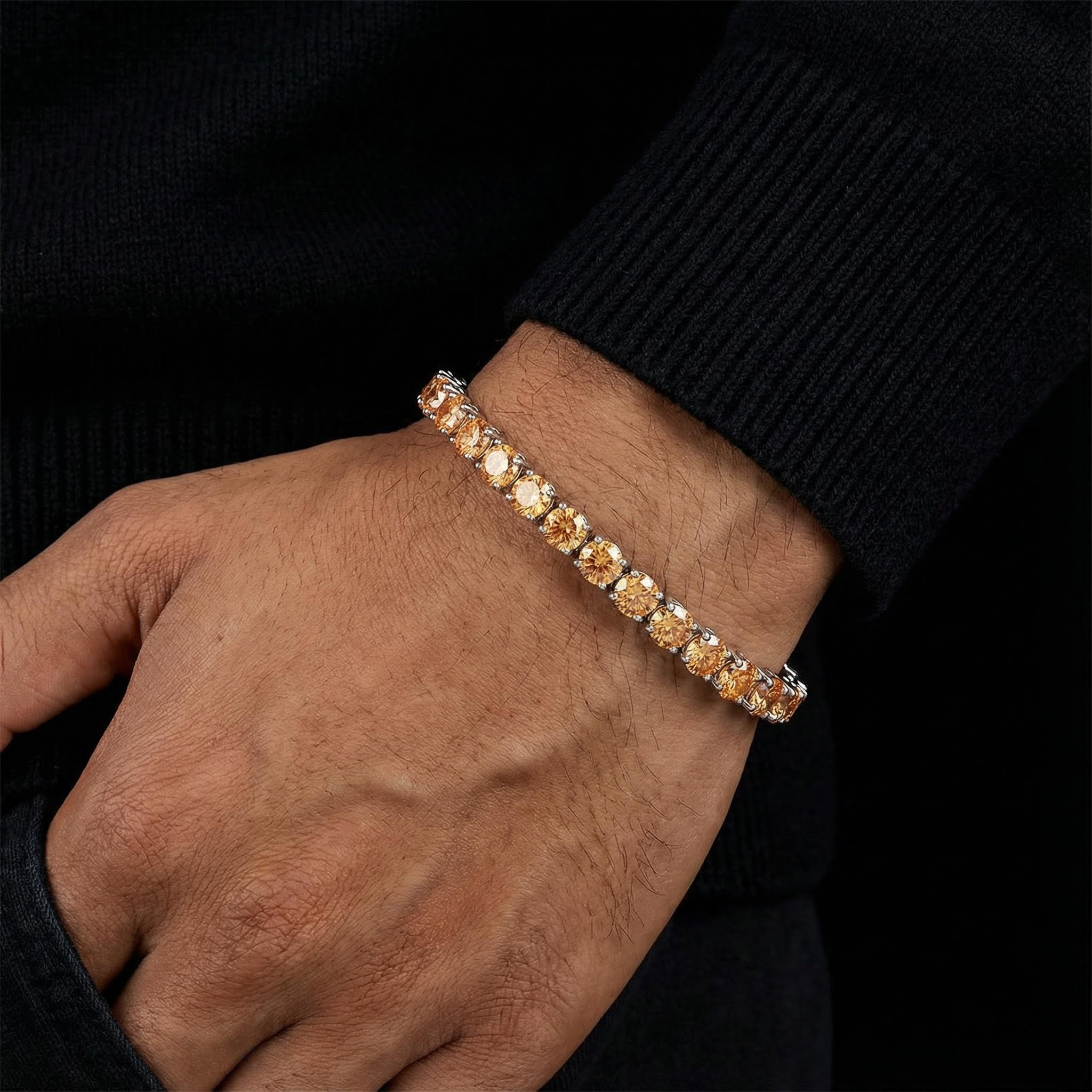 3mm/4mm/5mm S925 & Moissanite Champagne Tennis Bracelet 3mm/4mm/5mm S925 & Moissanite Champagne Tennis Bracelet