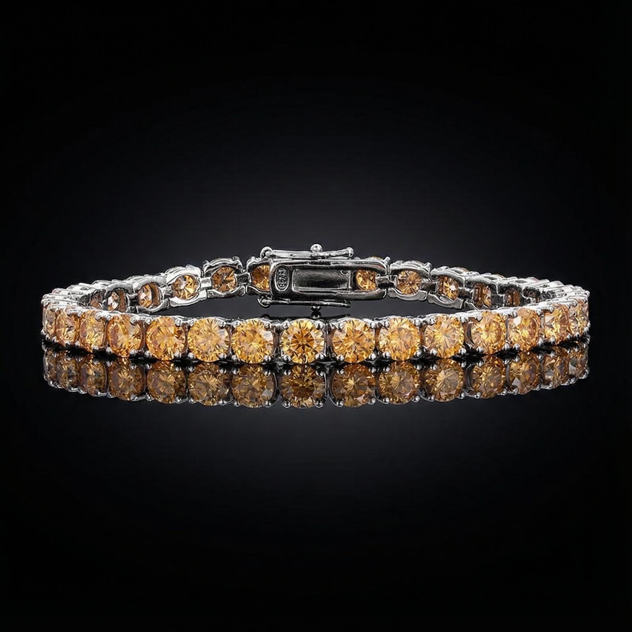 3mm/4mm/5mm S925 & Moissanite Champagne Tennis Bracelet 3mm/4mm/5mm S925 & Moissanite Champagne Tennis Bracelet