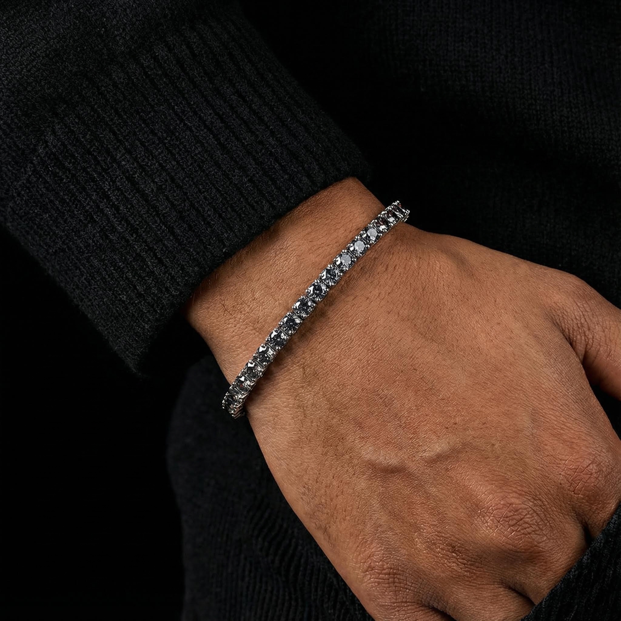 3mm/4mm/5mm S925 & Moissanite Grey Tennis Bracelet 3mm/4mm/5mm S925 & Moissanite Grey Tennis Bracelet