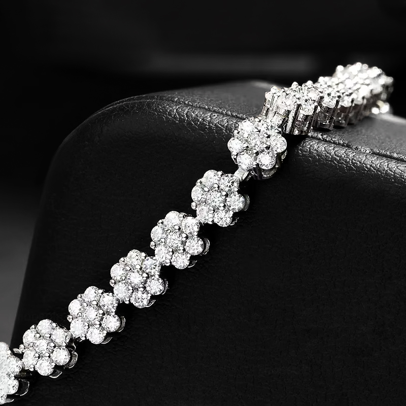 4.5mm S925 & Moissanite Flower Bracelet