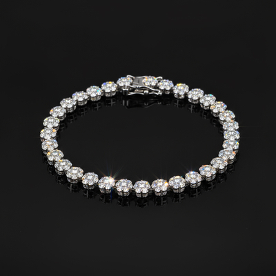 4.5mm S925 & Moissanite Flower Bracelet