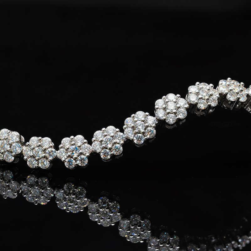 4.5mm S925 & Moissanite Flower Bracelet