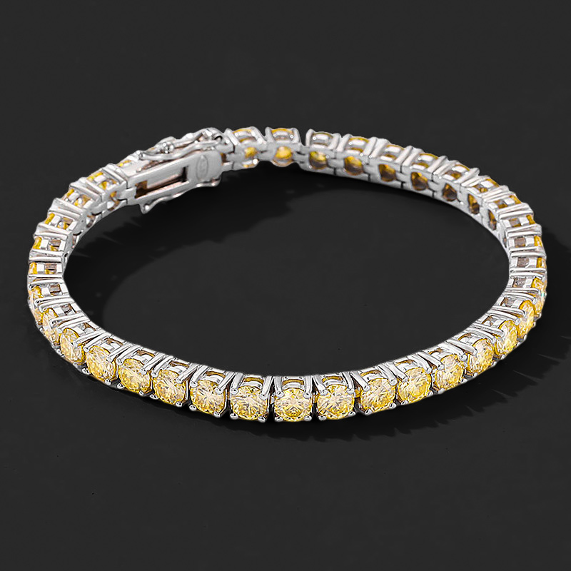 3mm/4mm/5mm S925 & Moissanite Yellow Tennis Bracelet