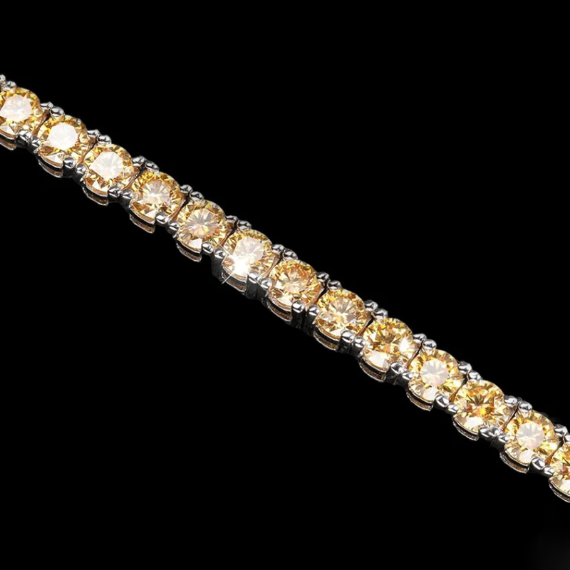 3mm/4mm/5mm S925 & Moissanite Yellow Tennis Bracelet