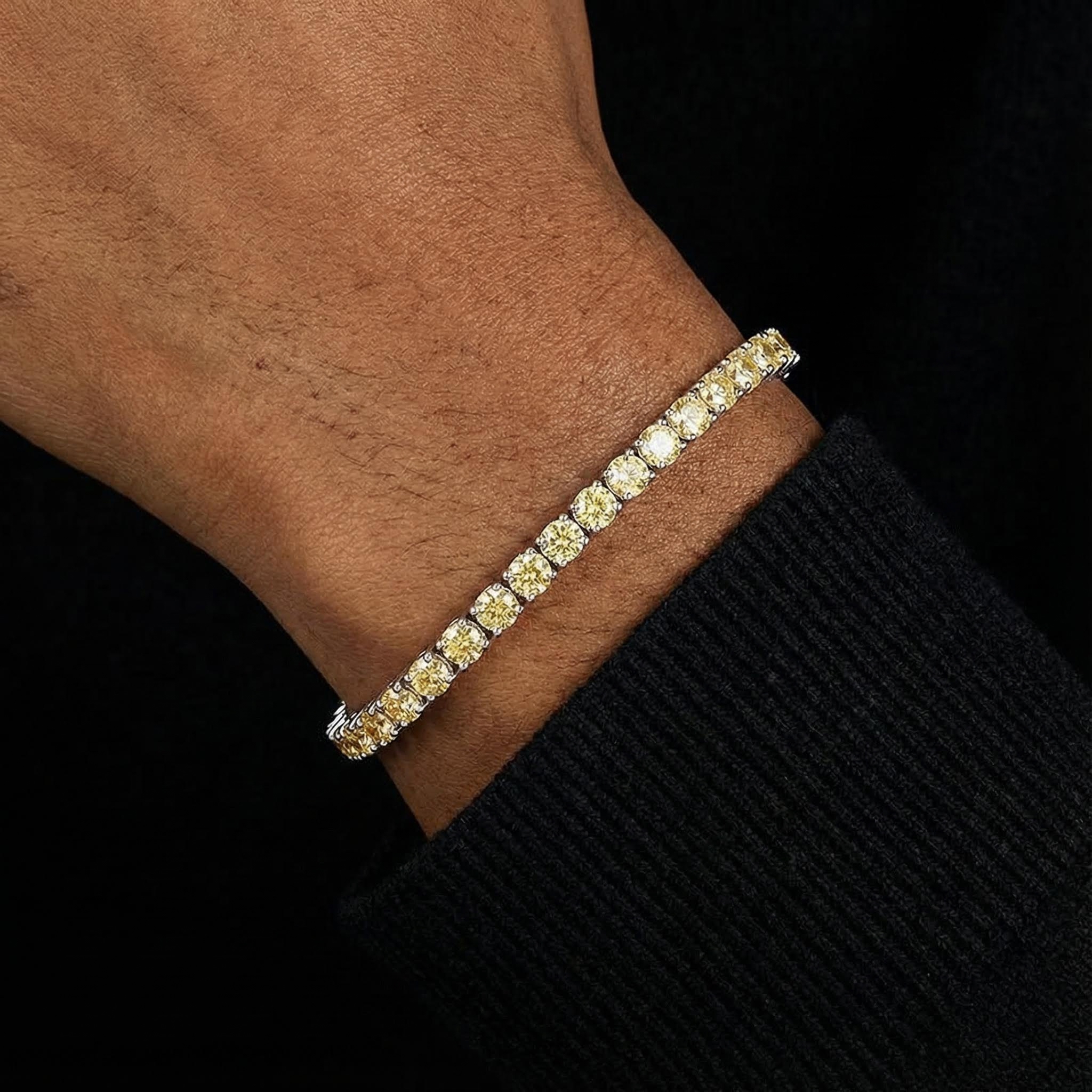 3mm/4mm/5mm S925 & Moissanite Yellow Tennis Bracelet 3mm/4mm/5mm S925 & Moissanite Yellow Tennis Bracelet