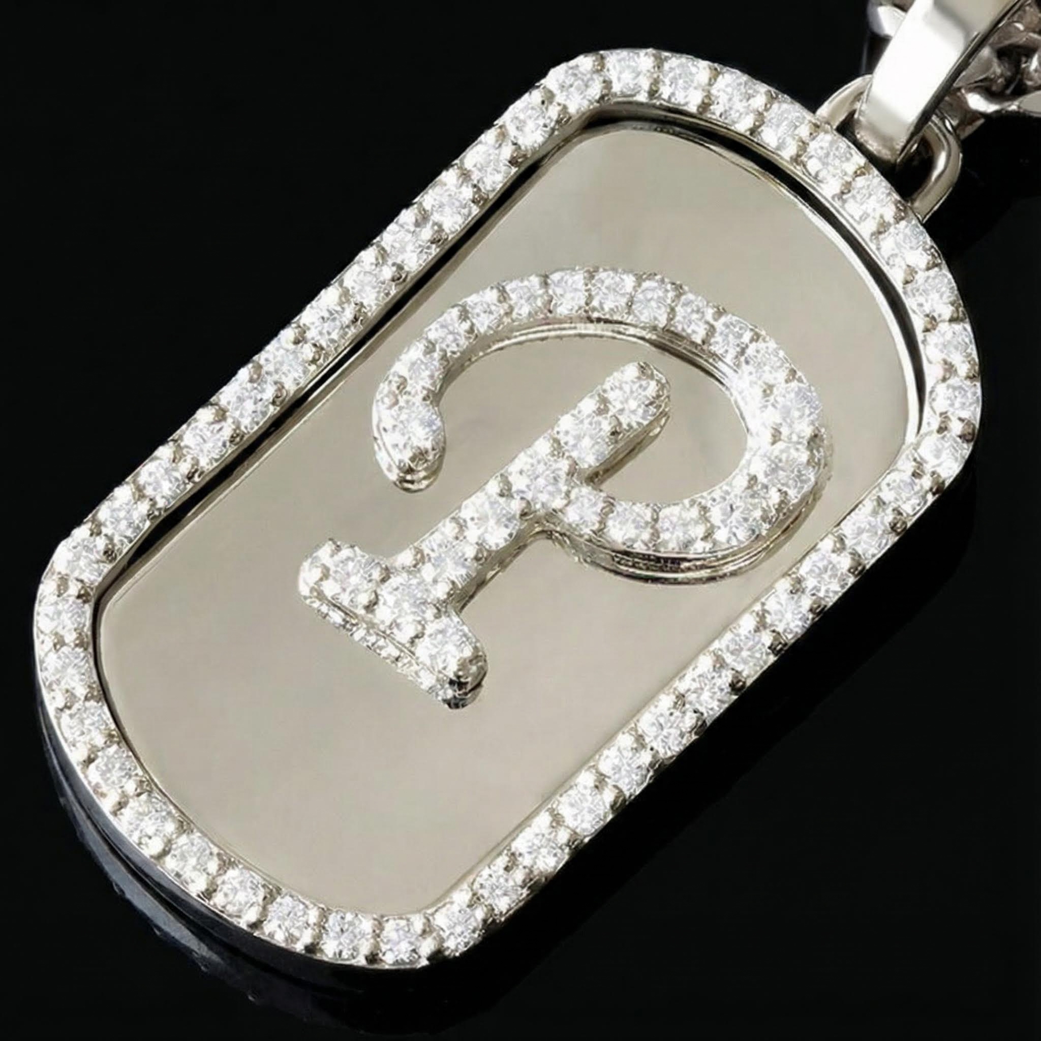 A-Z Letter S925 Moissanite Custom Dog Tag Pendant A-Z Letter S925 Moissanite Custom Dog Tag Pendant