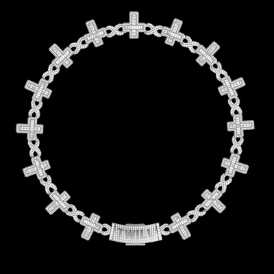 17mm S925 & Moissanite Cross Infinity Link Chain With Custom Clasp