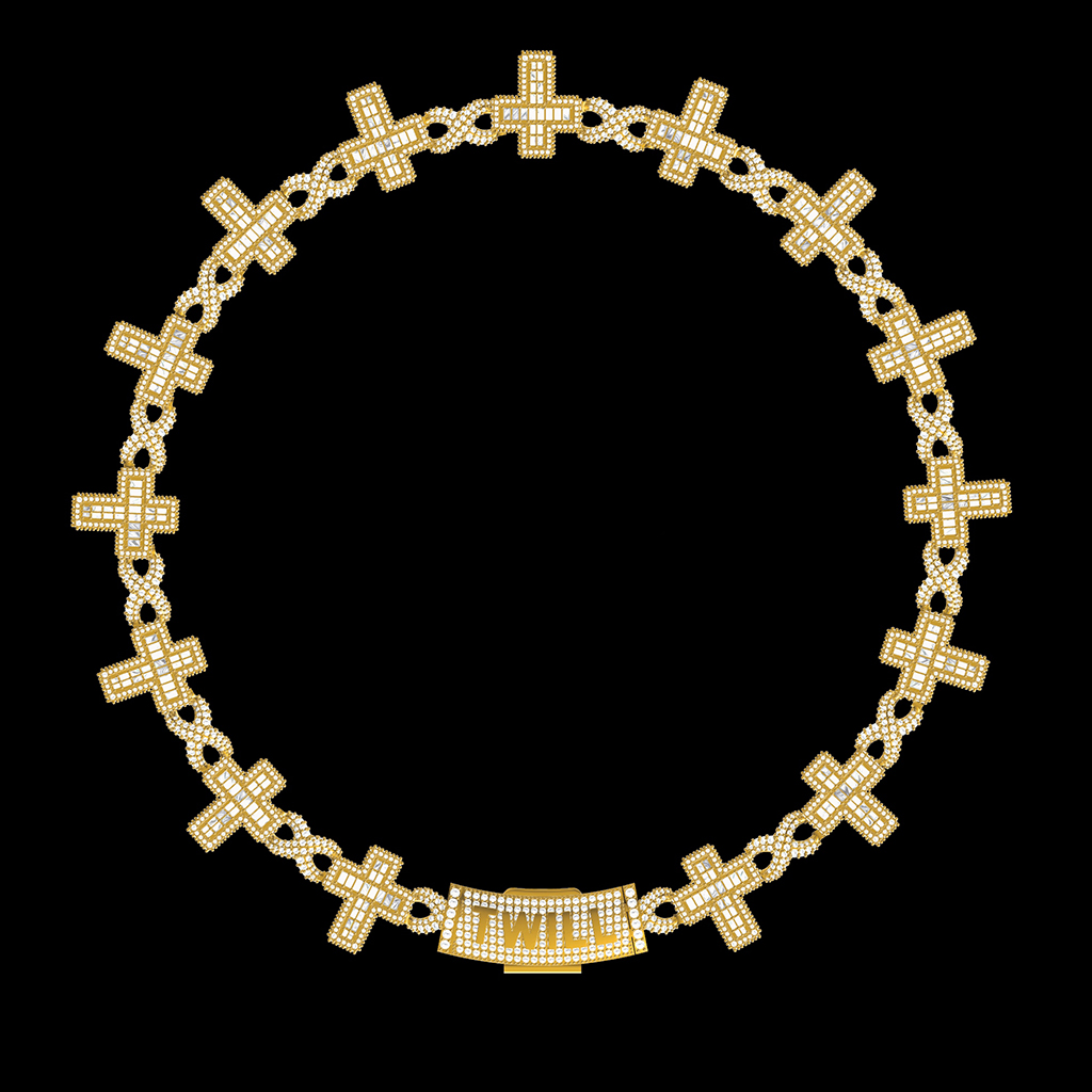 17mm S925 & Moissanite Cross Infinity Link Chain With Custom Clasp