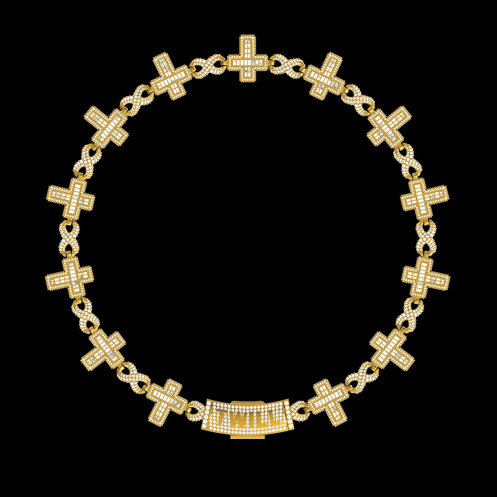 17mm S925 & Moissanite Cross Infinity Link Chain With Custom Clasp