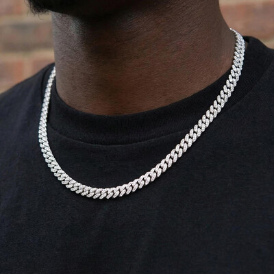 6mm Single Row S925 & Moissanite Diamond Cuban Link Chain