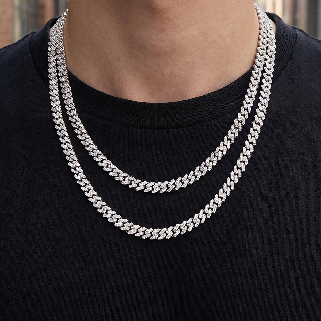 6mm Single Row S925 & Moissanite Diamond Cuban Link Chain 6mm Single Row S925 & Moissanite Diamond Cuban Link Chain