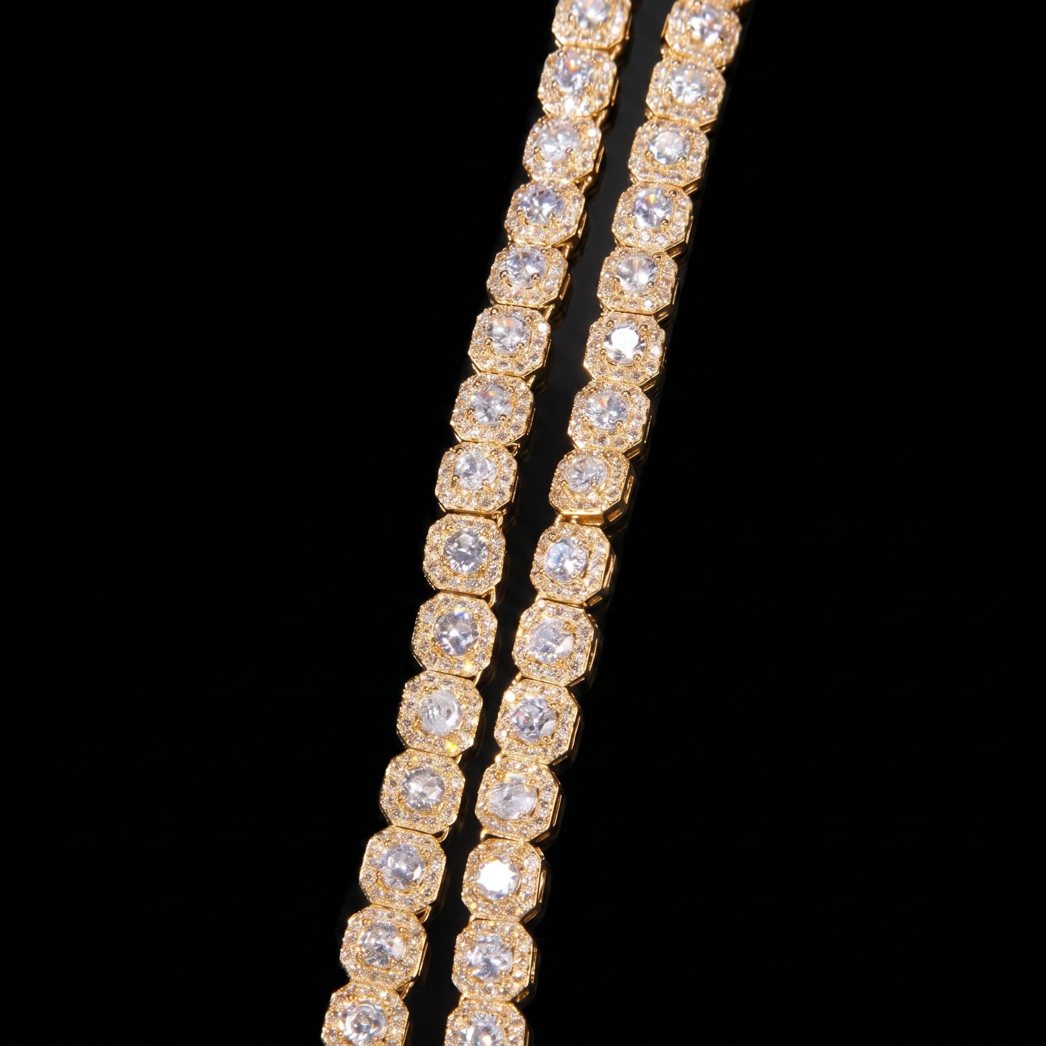 8mm 925 Silver & VVS1 Moissanite Clustered Tennis Bracelet In White Gold