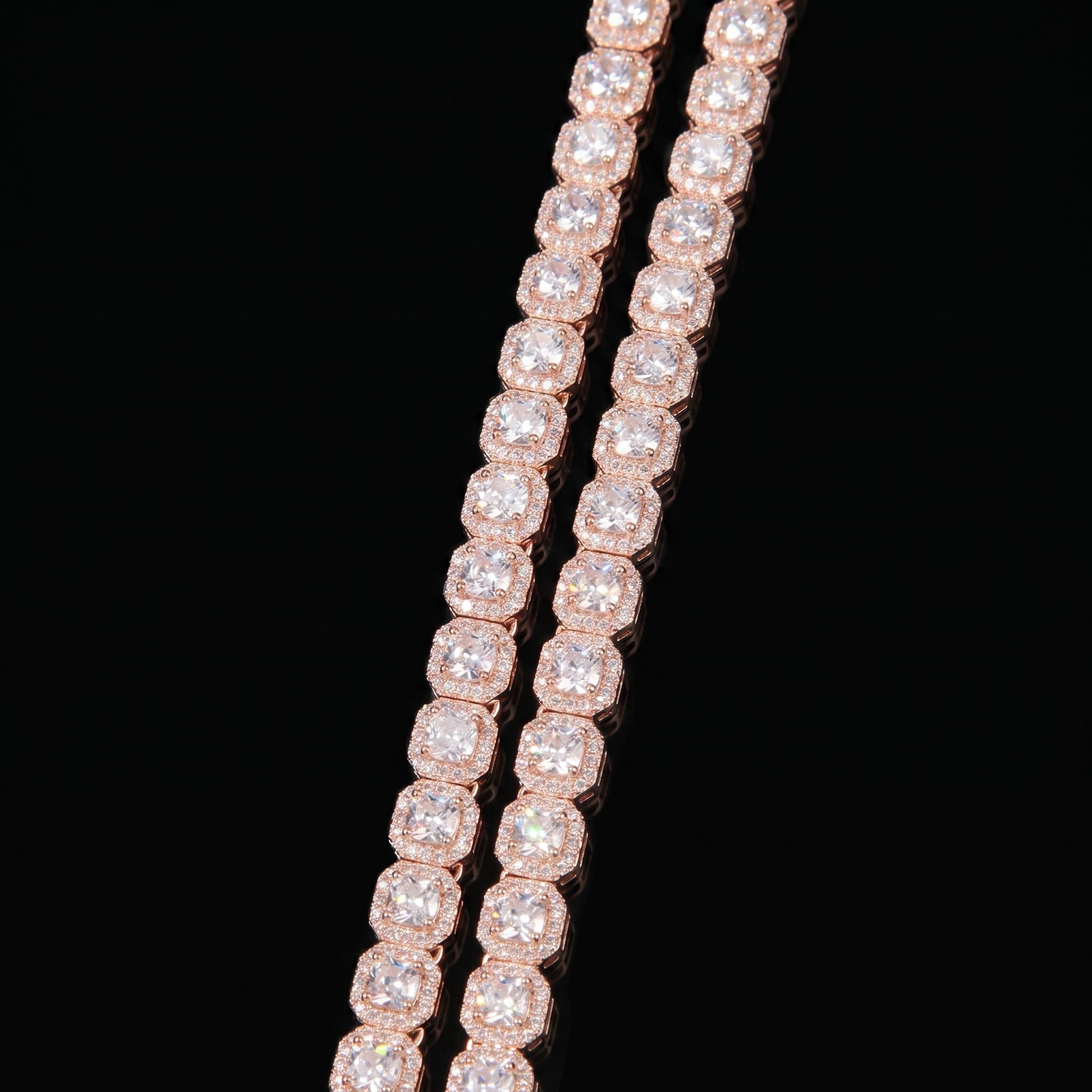8mm 925 Silver & VVS1 Moissanite Clustered Tennis Bracelet In White Gold