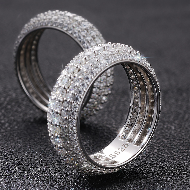 S925 & Moissanite Middle-row Rotatable Ring