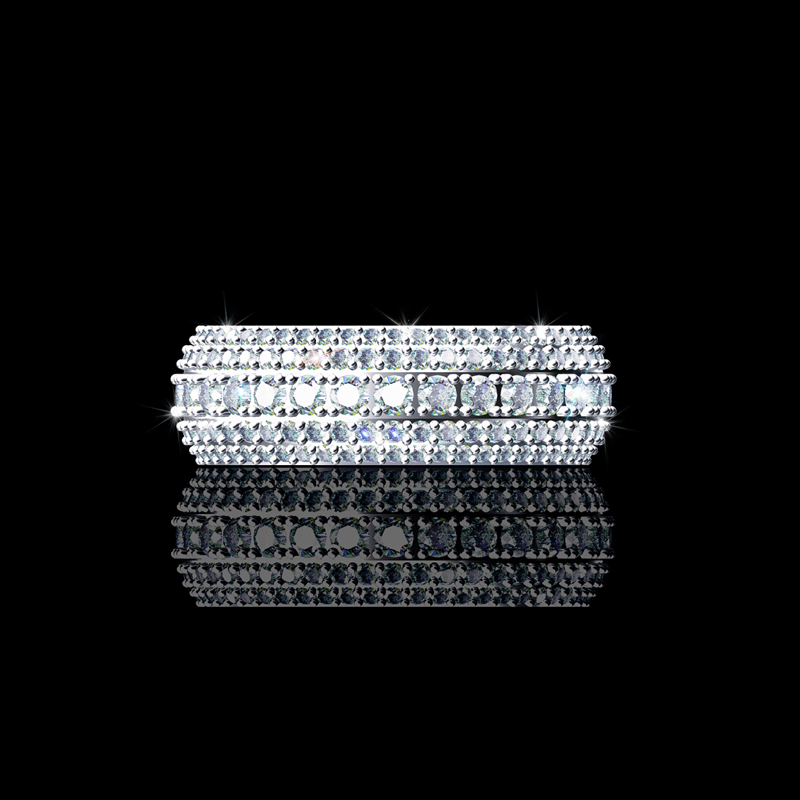 S925 & Moissanite Middle-row Rotatable Ring