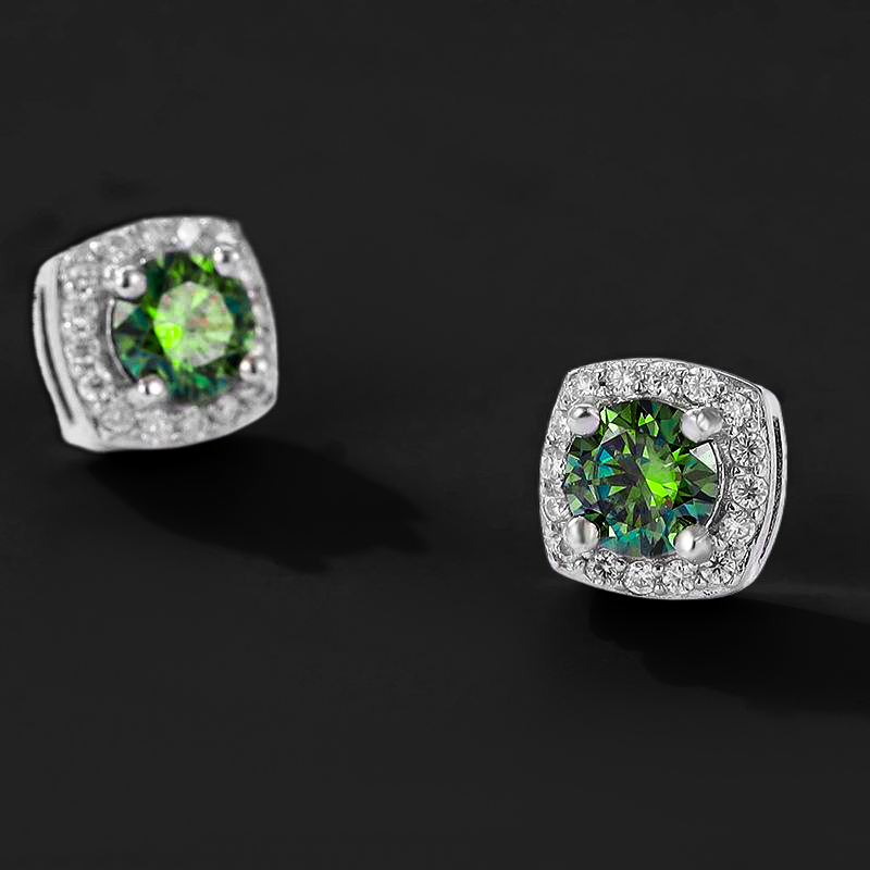 925S & Moissanite Magnetic Non-Piercing Earrings-Champagne/Green/Blue Green/Ruby/Purple