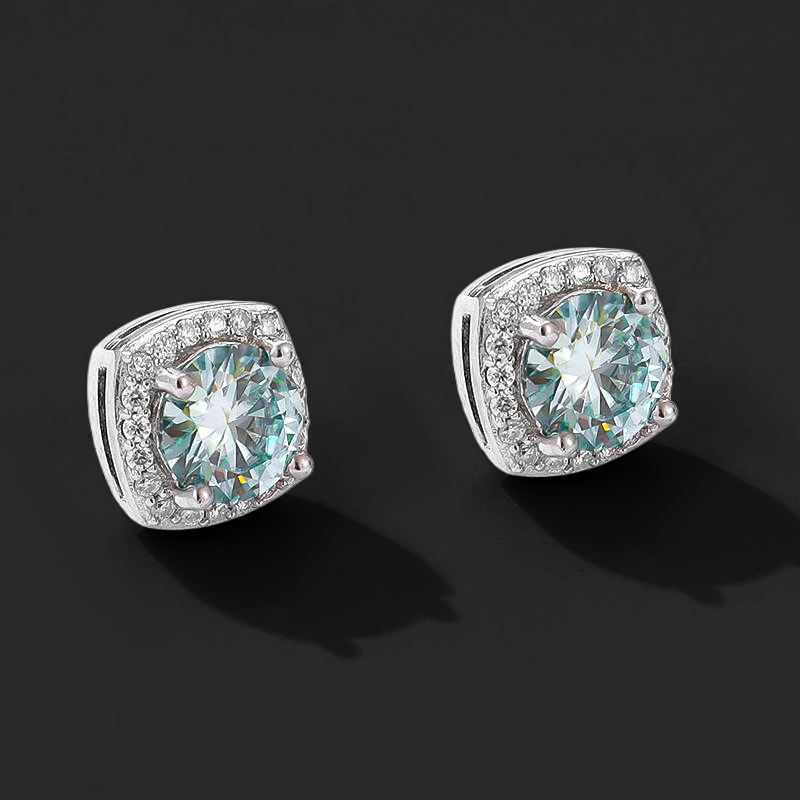 925S & Moissanite Magnetic Non-Piercing Earrings-Champagne/Green/Blue Green/Ruby/Purple