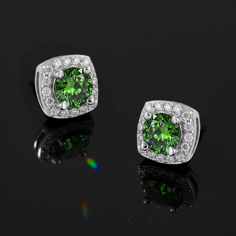 925S & Moissanite Magnetic Non-Piercing Earrings-Champagne/Green/Blue Green/Ruby/Purple