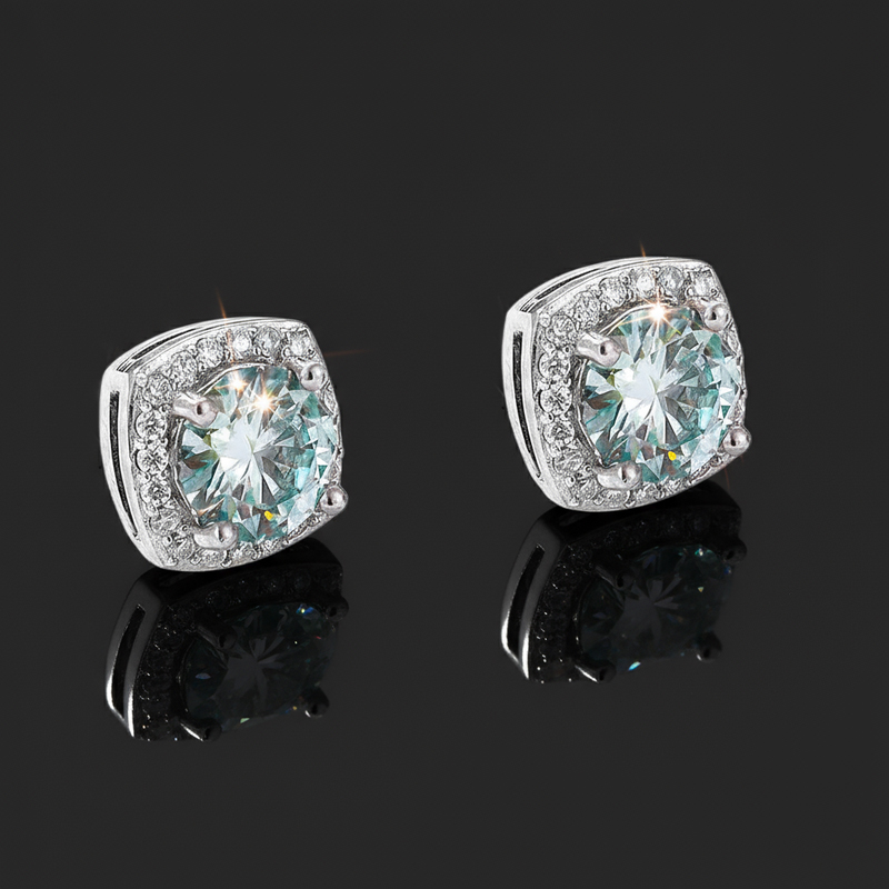 925S & Moissanite Magnetic Non-Piercing Earrings-Champagne/Green/Blue Green/Ruby/Purple