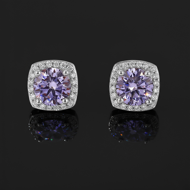 925S & Moissanite Magnetic Non-Piercing Earrings-Champagne/Green/Blue Green/Ruby/Purple