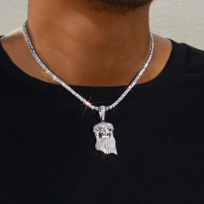 S925 & Moissanite Jesus Pendant