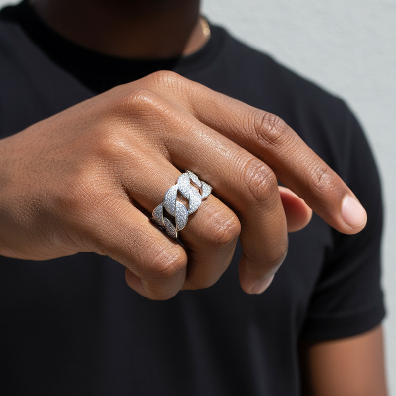 13mm S925 & Moissanite Cuban Ring