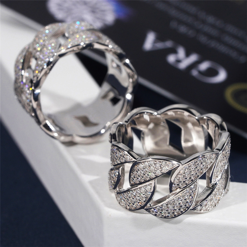 13mm S925 & Moissanite Cuban Ring