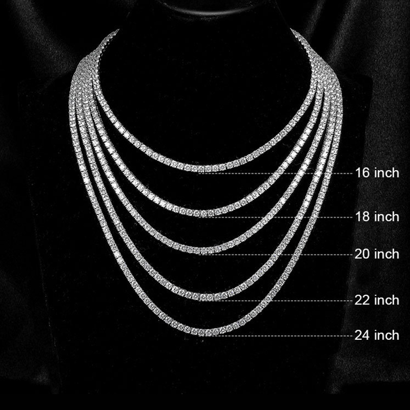 2mm/3mm/4mm/5mm/6.5mm S925 & Moissanite Tennis Chain