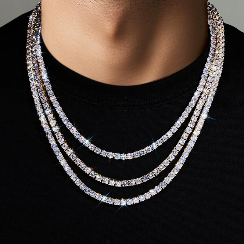 2mm/3mm/4mm/5mm/6.5mm S925 & Moissanite Tennis Chain