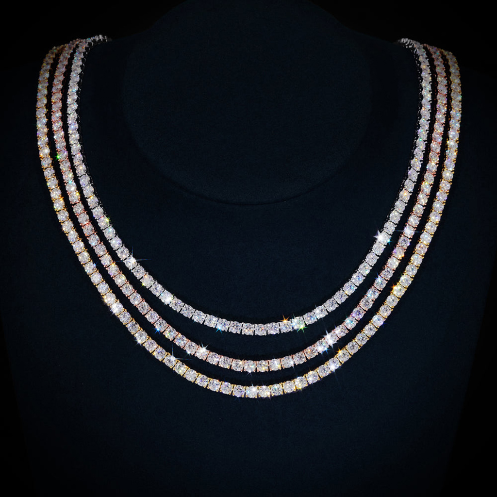 2mm/3mm/4mm/5mm/6.5mm S925 & Moissanite Tennis Chain