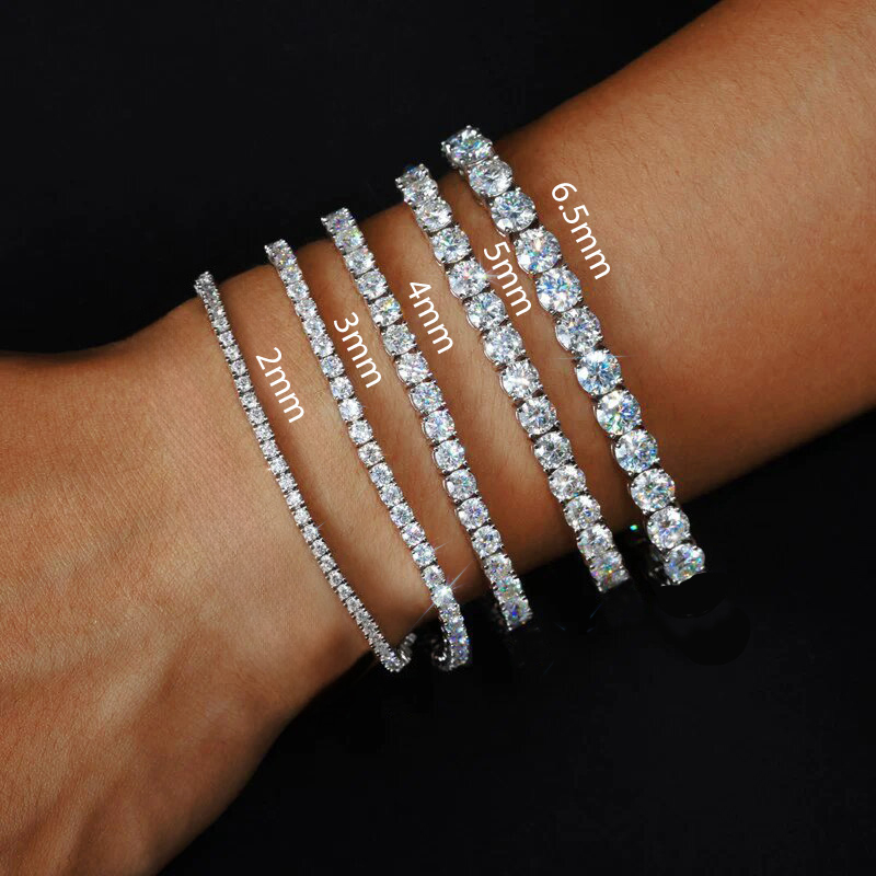 2mm/3mm/4mm/5mm/6.5mm S925 & Moissanite Tennis Bracelet