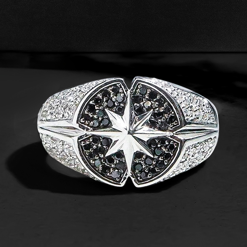 S925 & Moissanite Four-leaf Clover Star Ring