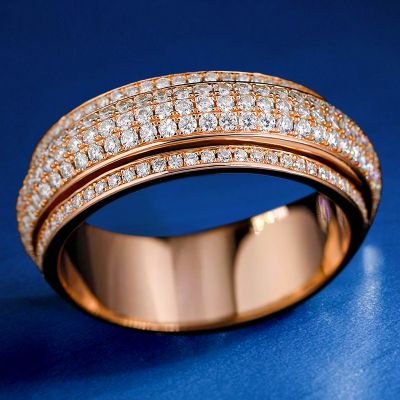 S925 & Moissanite Fidget Spinner Ring