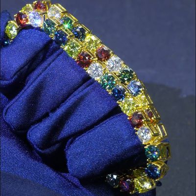 925 & Moissanite 6.5mm Colorful Tennis Chain