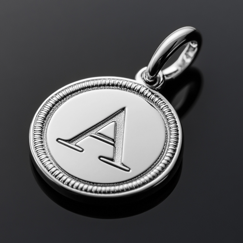 Customized 26 Initial Letters Round Pendant