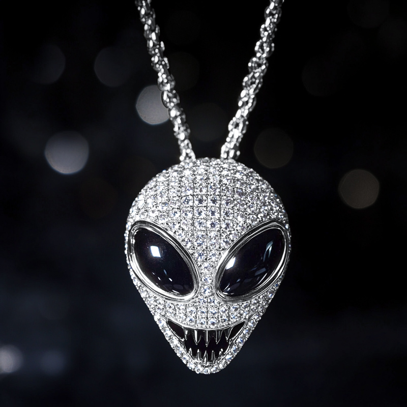 Iced Alien Pendant